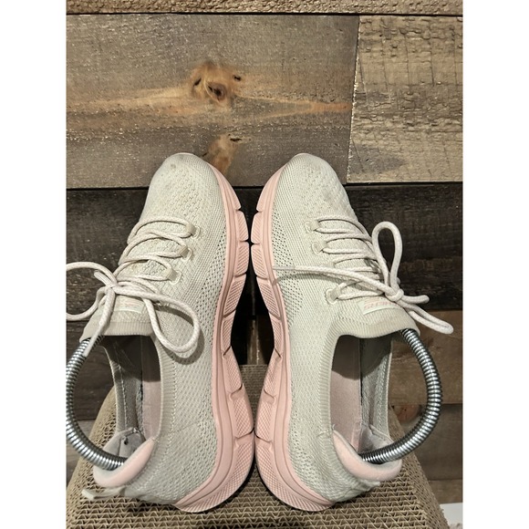 Skechers Womens BOBS Step And Go 117122 Beige Pink Running Shoes Sneakers Sz 8.5 - Picture 5 of 7